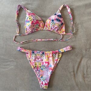 Colorful Patterned Bikini Set
